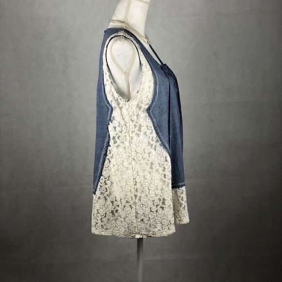 A’reve Lace Sleeveless Denim Top - Picture 6 of 8
